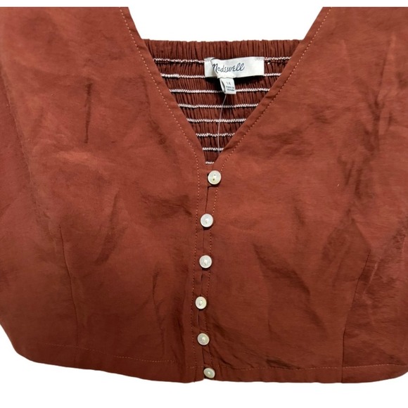 Madewell Softdrape Gwen Crop Vest Tank Top Rusty Redwood NWT Size 14 / Large - Picture 4 of 6